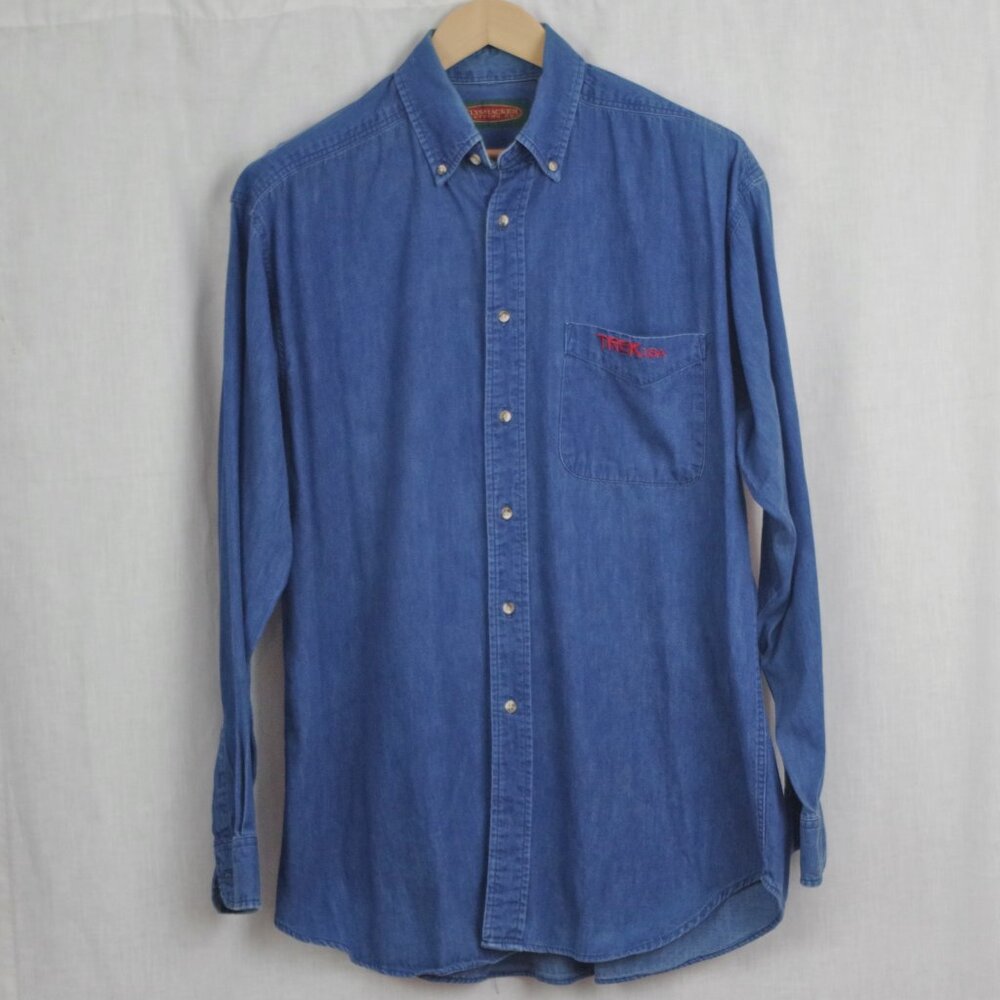 Trek Usa Bicycles Embroidered Denim Button Down Shirt Medium